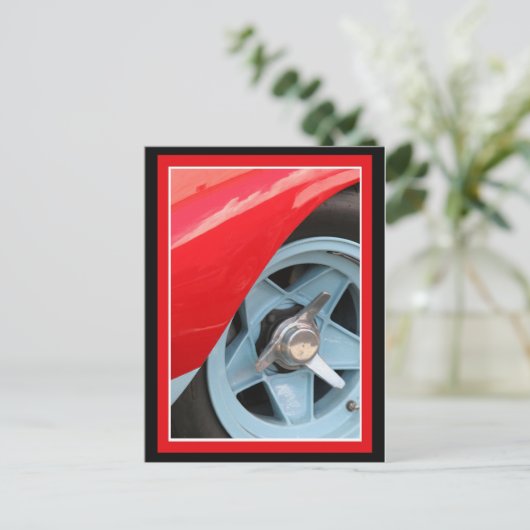 Blauw wiel en Knockoff Briefkaart (Staand voorkant)