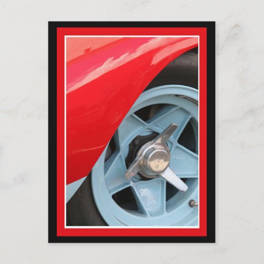 Blauw wiel en Knockoff Briefkaart (Voorkant)