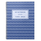 Blauw wielwielpatroon notitieboek (Voorkant)