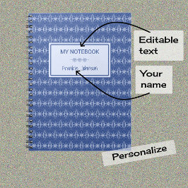 Blauw wielwielpatroon notitieboek