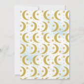 Blauw Wij zijn Over de Maan Baby Shower Kaart (Achterkant)