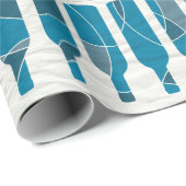 Blauw wijnflespatroon verpakkingspapier cadeaupapier (Rol Hoek)