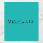 Blauw wijnlabel voor mousserende wijn met aangepas etiket (Enkel label)