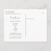 Blauw Wijzig de trouwdatum Bewaar de datum Aankondigingskaart (Achterkant)