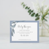 Blauw Wijzig de trouwdatum Bewaar de datum Aankondigingskaart (Staand voorkant)