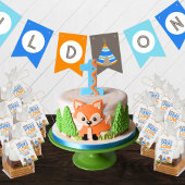 Blauw Wild Een Verjaardag Bunting Hangende Banner