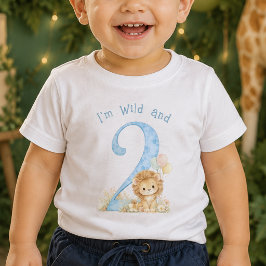 Blauw Wild en Twee Second Verjaardag Baby Shirt