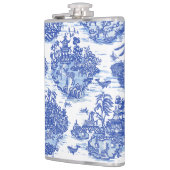 Blauw wild konijn Deer Fox Bird Toile Heupfles (Links)
