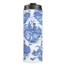 Blauw wild konijn Deer Fox Bird Toile Thermosbeker