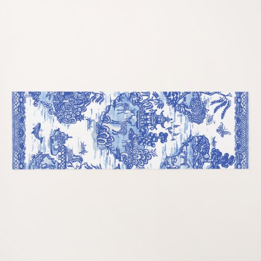 Blauw wild konijn Deer Fox Bird Toile Yogamat (Achterkant (horizontaal))