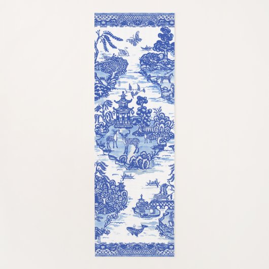 Blauw wild konijn Deer Fox Bird Toile Yogamat (Voorkant)