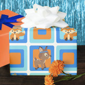 Blauw Wild One Woodland Forest inpakpapier