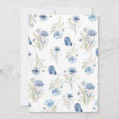 Blauw Wild & Onederful Wildflower 1e Verjaardag Kaart (Achterkant)