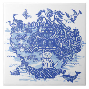 Blauw wild ongewoon vee Iguana Hedegel Tegeltje