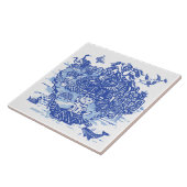 Blauw wild ongewoon vee Iguana Hedegel Tegeltje (Zijkant)