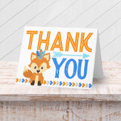 Blauw Wild Tribal Fox Party bedankje Bedankkaart