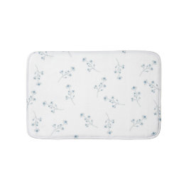 Blauw Wildbloempatroon Badmat