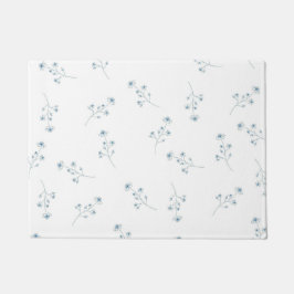 Blauw Wildbloempatroon Deurmat