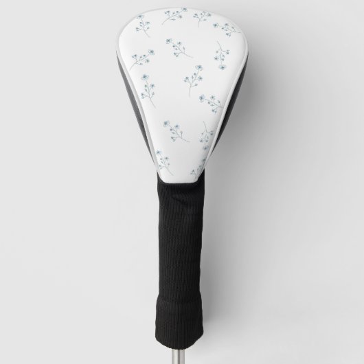 Blauw Wildbloempatroon Golfheadcover (Voorkant)
