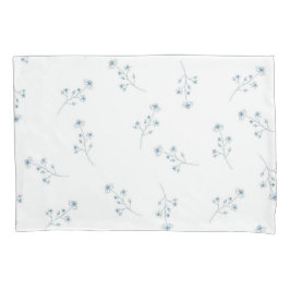 Blauw Wildbloempatroon Kussensloop