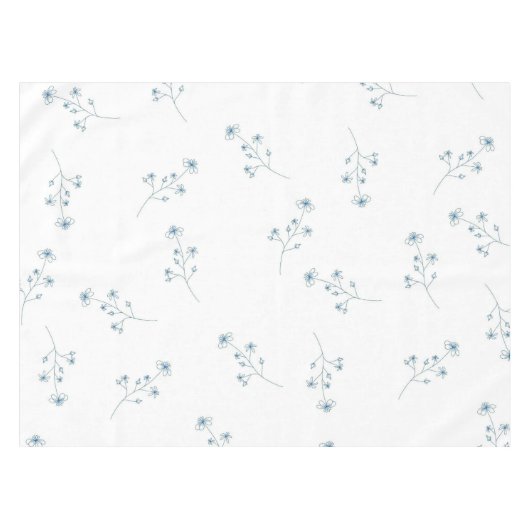 Blauw Wildbloempatroon Tafelkleed (Voorkant (Horizontaal))