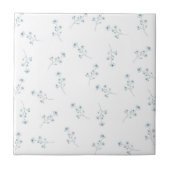 Blauw Wildbloempatroon Tegeltje (Voorkant)