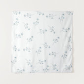 Blauw Wildbloempatroon Wandkleed (Voorkant (horizontaal))