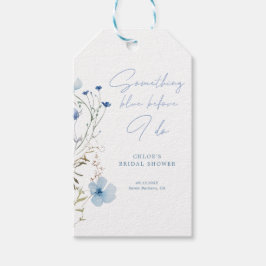 Blauw Wilde Bloemen Bruidsmeisjesfeest Cadeaulabel