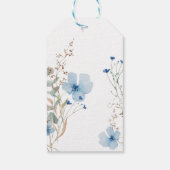Blauw Wilde Bloemen Bruidsmeisjesfeest Cadeaulabel (Achterkant)