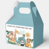 Blauw Wilde Dieren Verjaardag Bedankdoosjes (Achterkant)