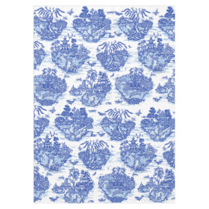 Blauw Wilde Dierlijke Rabbit Fox Deer Oriental Des Tafelkleed
