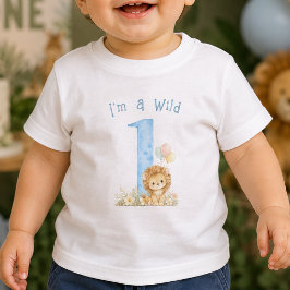 Blauw Wilde Eerste Verjaardag Baby T-Shirt