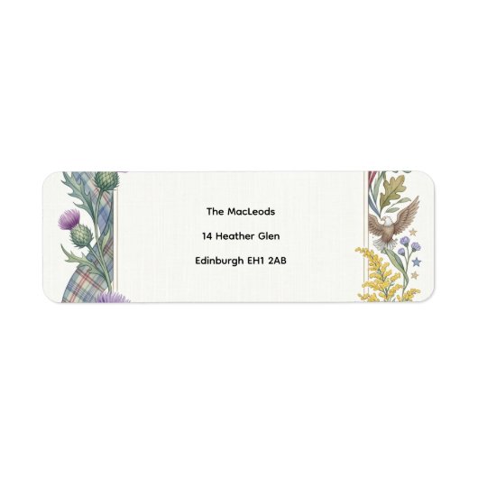 Blauw Wildernis Bruiloft Retour Adres Label (Voorkant)