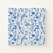  blauw Wildflower gepersonaliseerd recept Notitieboek (Achterkant)