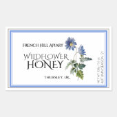 Blauw Wildflower Honing Label (datum geoogst) Aste (Voorkant)