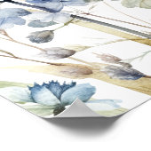 Blauw wildflower vlinder baby shower welkomstbord poster (Hoek)