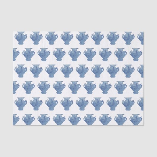 Blauw Wilgen Chinees Aardewerk Gemberpotten Tissuepapier (Voorkant)