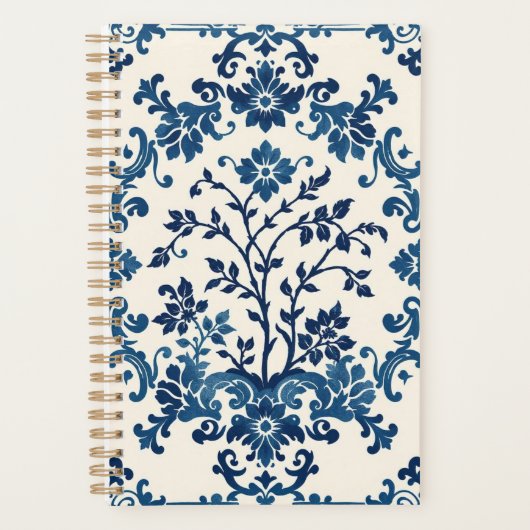 Blauw Wilgen Chinees Print Planner (Voorkant)