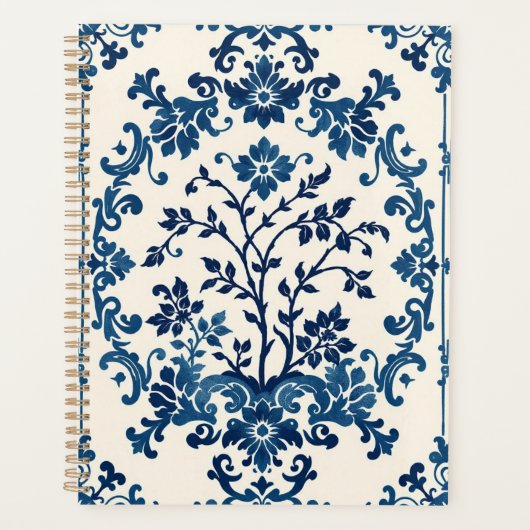 Blauw Wilgen Chinees Print Planner (Voorkant)