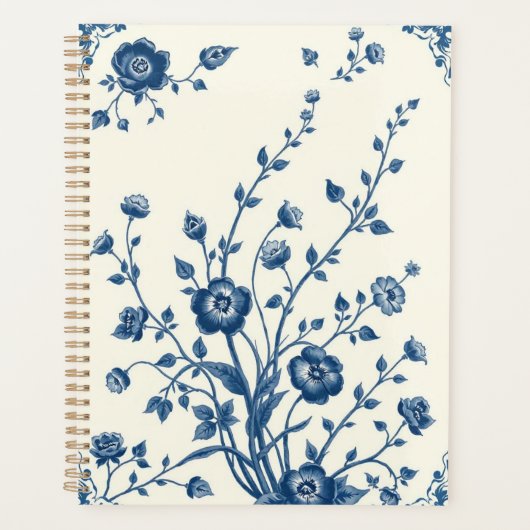 Blauw Wilgenpatroon Chinees Aandenken Planner (Voorkant)