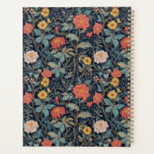 Blauw William Morris Bloem Motief Elegant Monogram Planner (Achterkant)