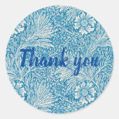 Blauw William Morris patroon Dank u sticker (Voorkant)