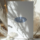 Blauw William Morris Stijl Bruiloft Kaart