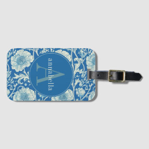 blauw William Morris Tapestry Monogram Bagagelabel
