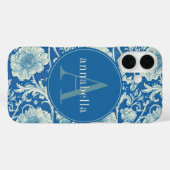  blauw William Morris Tapestry Monogram Case-Mate iPhone Case (Achterkant (horizontaal))