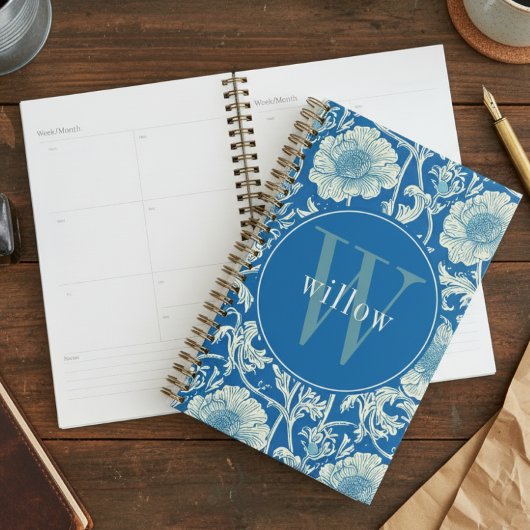 blauw William Morris Tapestry Monogram Planner