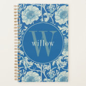  blauw William Morris Tapestry Monogram Planner (Voorkant)