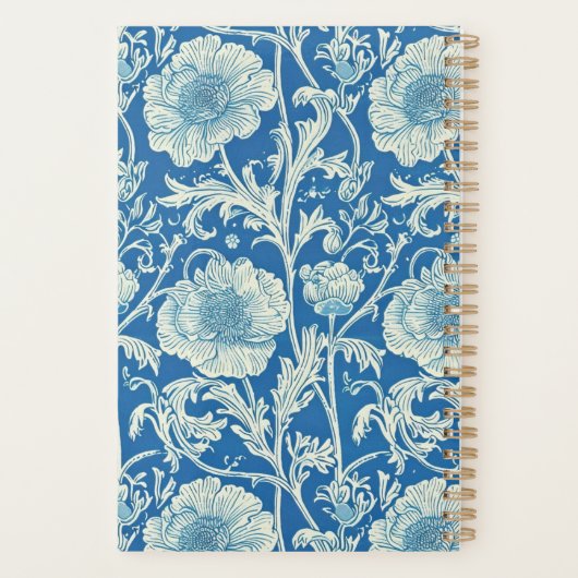  blauw William Morris Tapestry Monogram Planner (Achterkant)