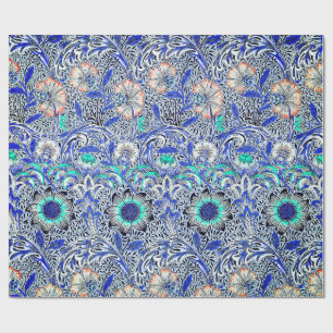  blauw William Morris's Corncockle Cadeaupapier