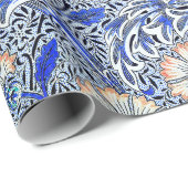  blauw William Morris's Corncockle Cadeaupapier (Rol Hoek)